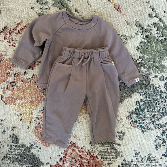 Easy-Peasy Organic Cotton Crewneck Sweatshirt & Joggers Set Size 18 Months - Picture 8 of 11